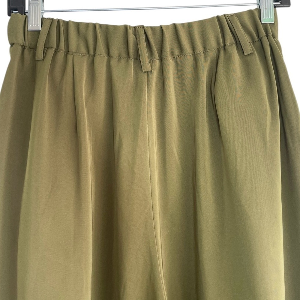 Tronjori Women's Small Green Wide Flare Leg Dress Pants High Waist Palazzo Pants - Picture 6 of 13